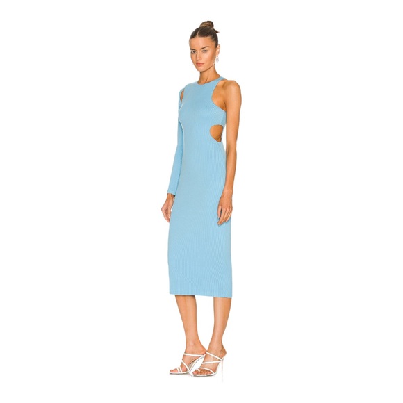 H:ours Joelle Midi Dress in Cyan Blue Size Small - Picture 3 of 10